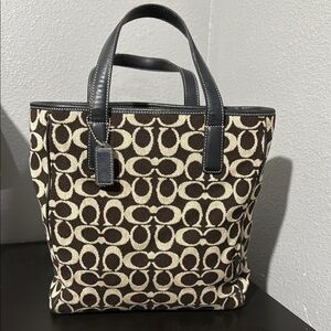 Coach Brown and Cream Tote Bag